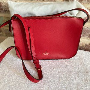 Kate Spade Holiday Lane Val Leather Crossbody Bag, Royal Red